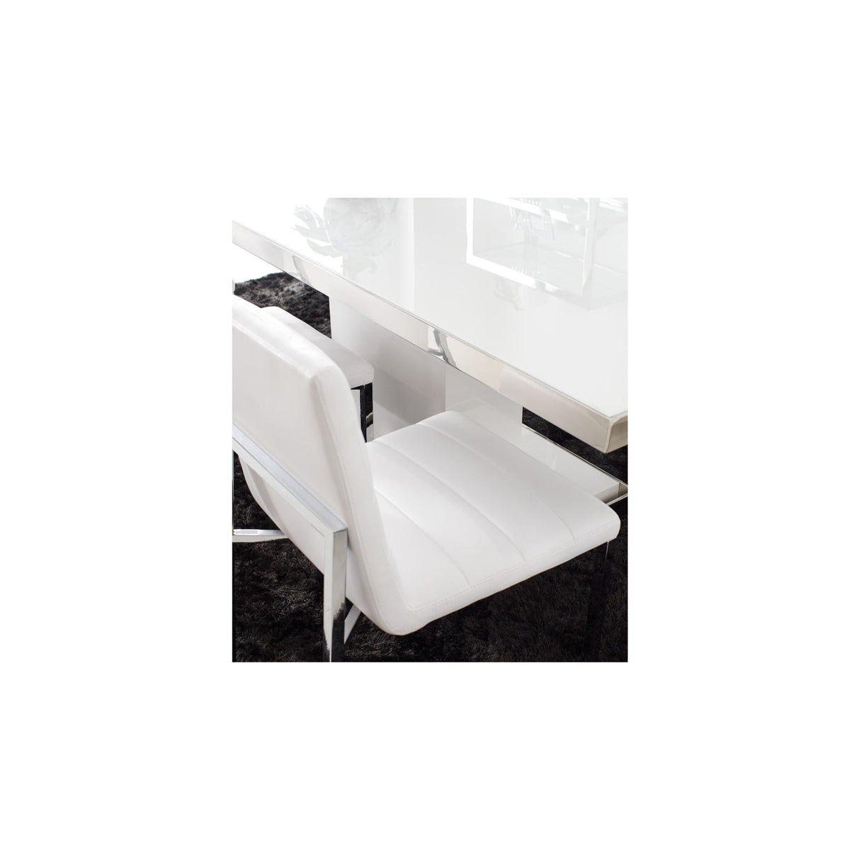 Amalfi Metal Back Chair in White Leather (Set of 2) by Modus Furniture at Eve Furniture