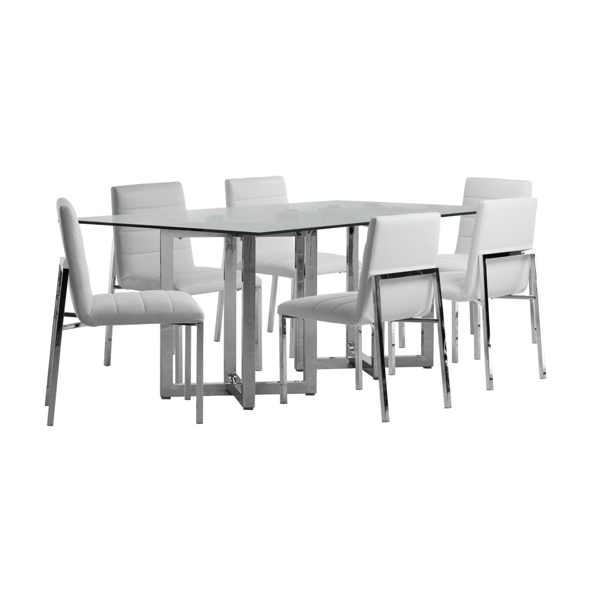 Amalfi Metal Back Chair in White Leather (Set of 2) by Modus Furniture at Eve Furniture