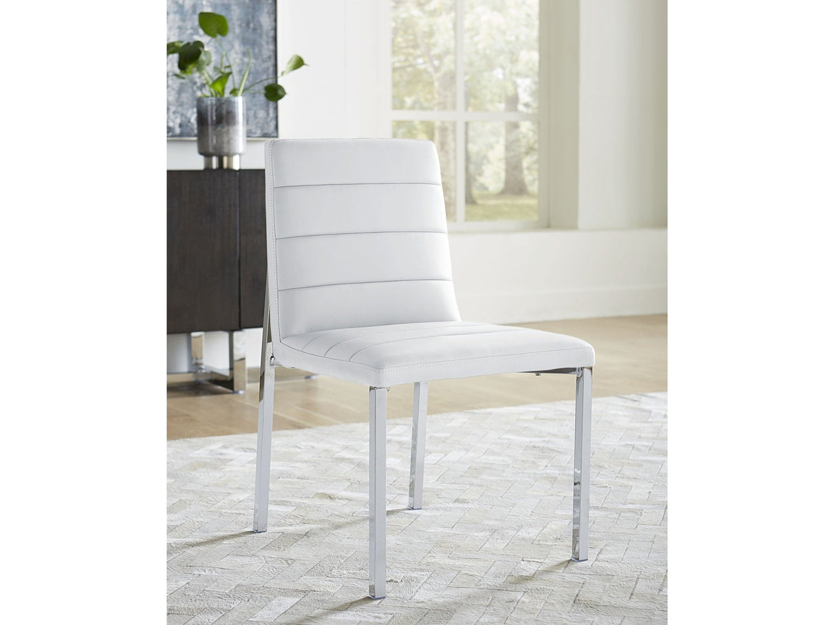 Amalfi Metal Back Chair in White Leather (Set of 2) by Modus Furniture at Eve Furniture