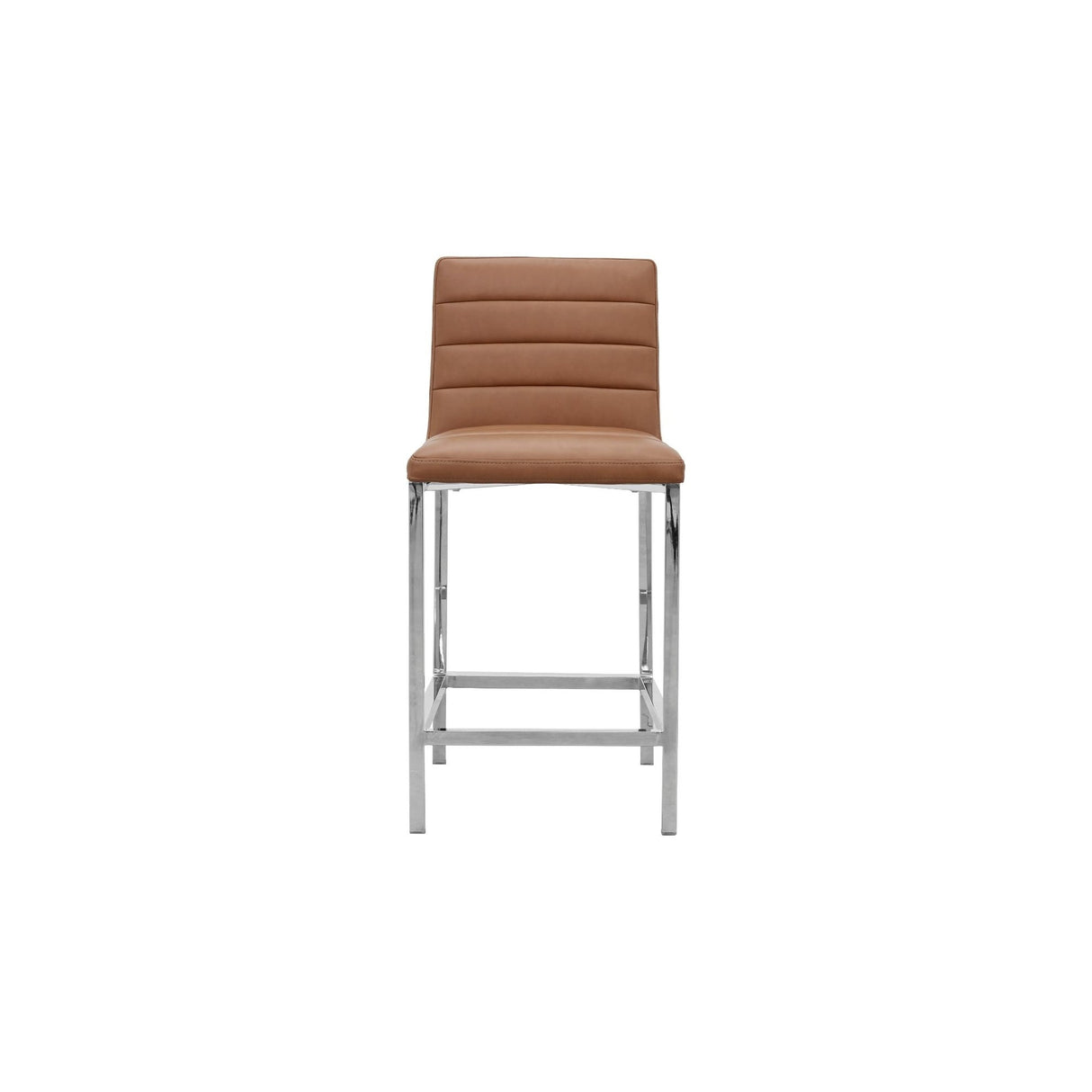 Amalfi Metal Back Counter Stool in Cognac Leather (Set of 2) by Modus Furniture at Eve Furniture