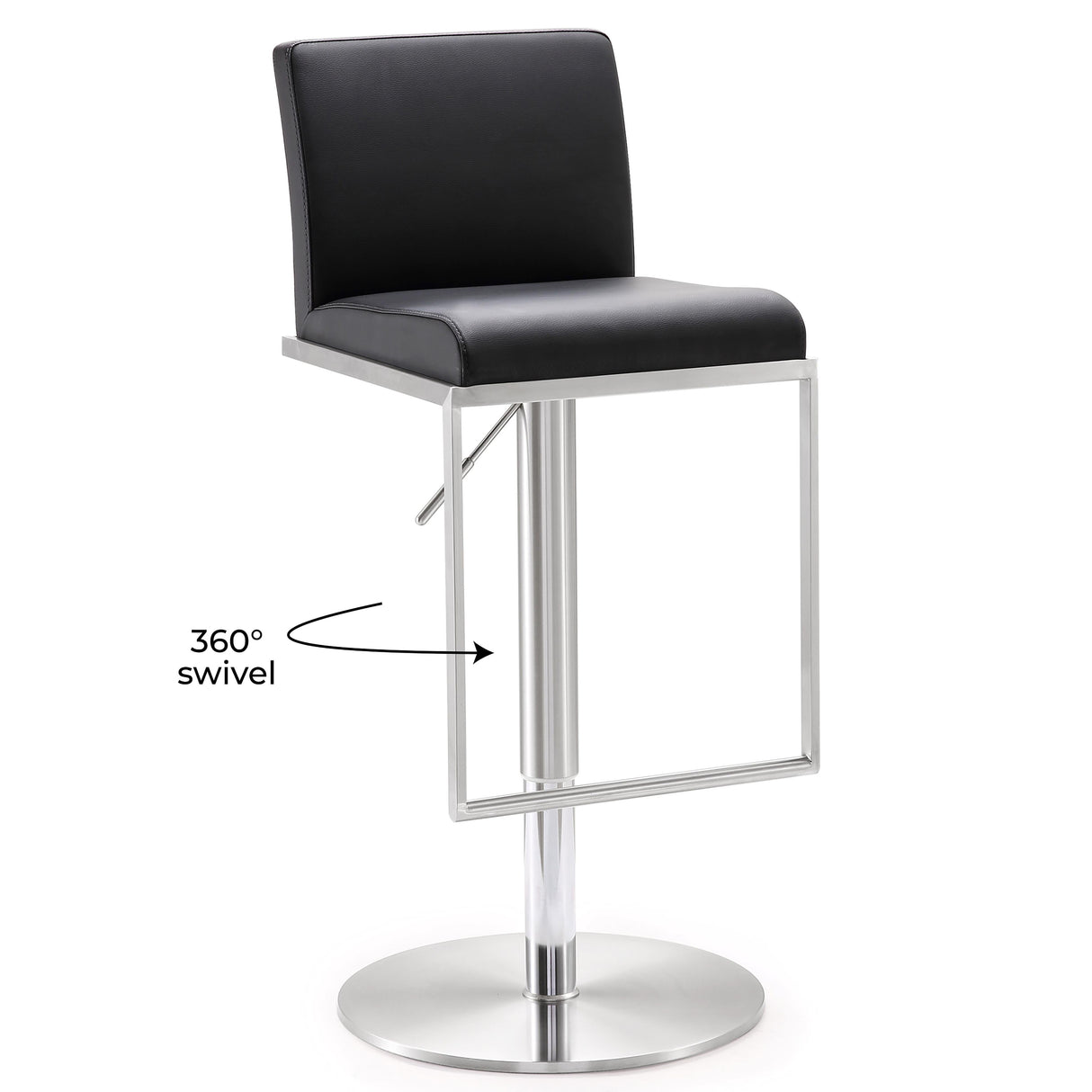 Amalfi Performance Vegan Leather Adjustable Stool by TOV Furniture at Eve Furniture