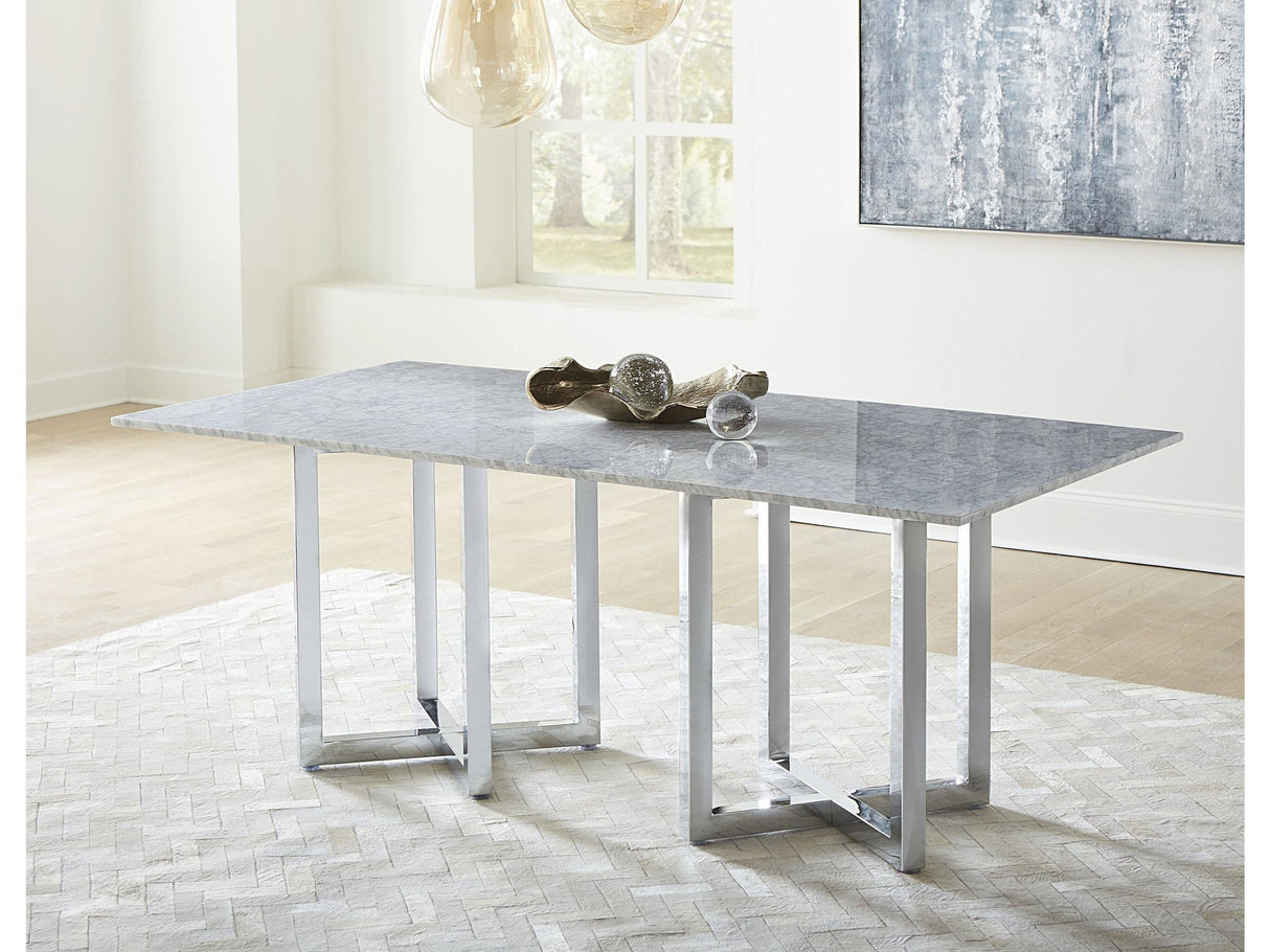 Amalfi Rectangular Carrara Marble Top Dining Table by Modus Furniture at Eve Furniture