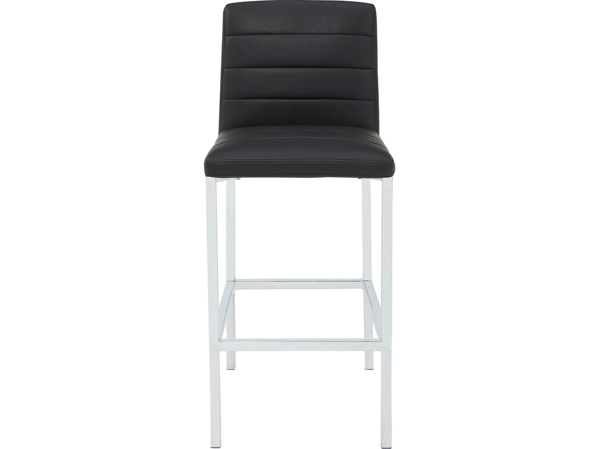 Amalfi Soot/Chrome Metal Back Bar Stool (Set of 2)
