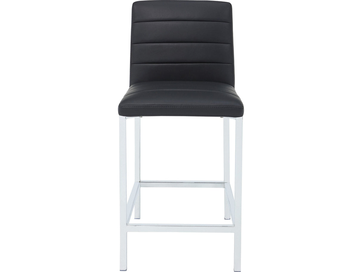 Amalfi Soot/Chrome Metal Back Counter Stool (Set of 2)