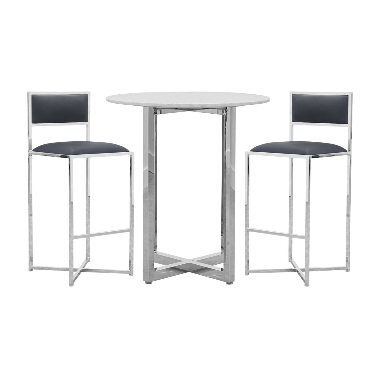 Amalfi X-Base Bar Stool in Cobalt Leather (Set of 2) by Modus Furniture at Eve Furniture