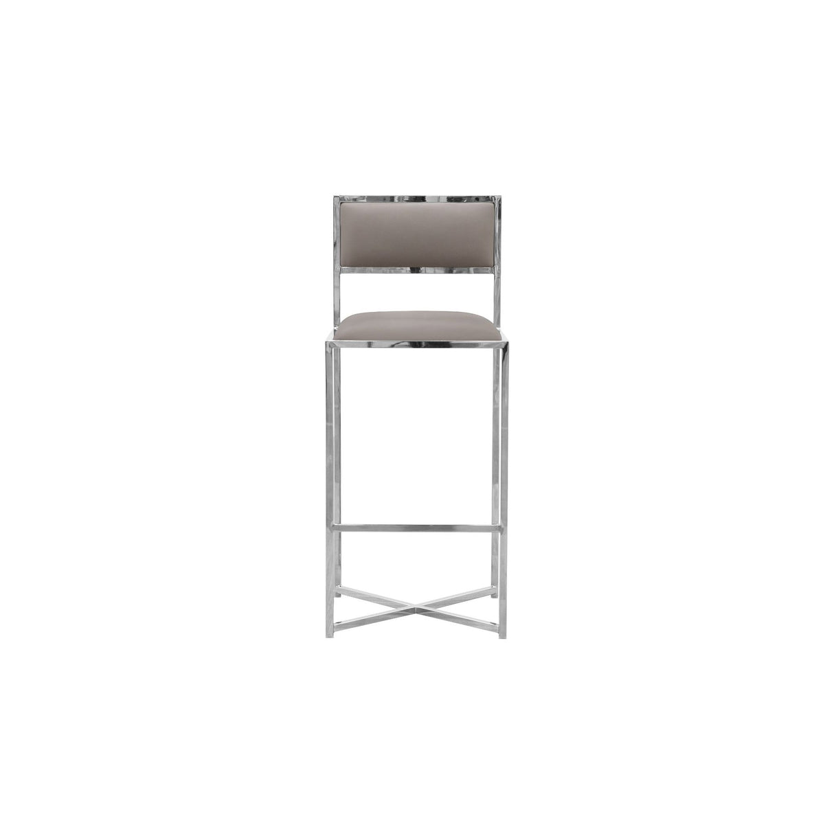 Amalfi X-Base Bar Stool in Taupe Leather (Set of 2) by Modus Furniture at Eve Furniture