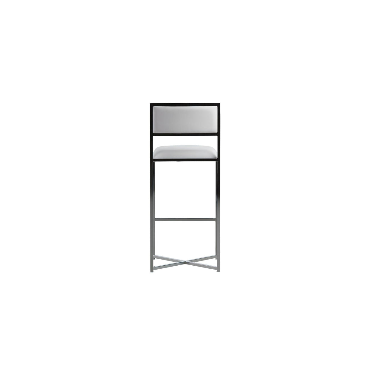 Amalfi X-Base Bar Stool in White Leather (Set of 2) by Modus Furniture at Eve Furniture