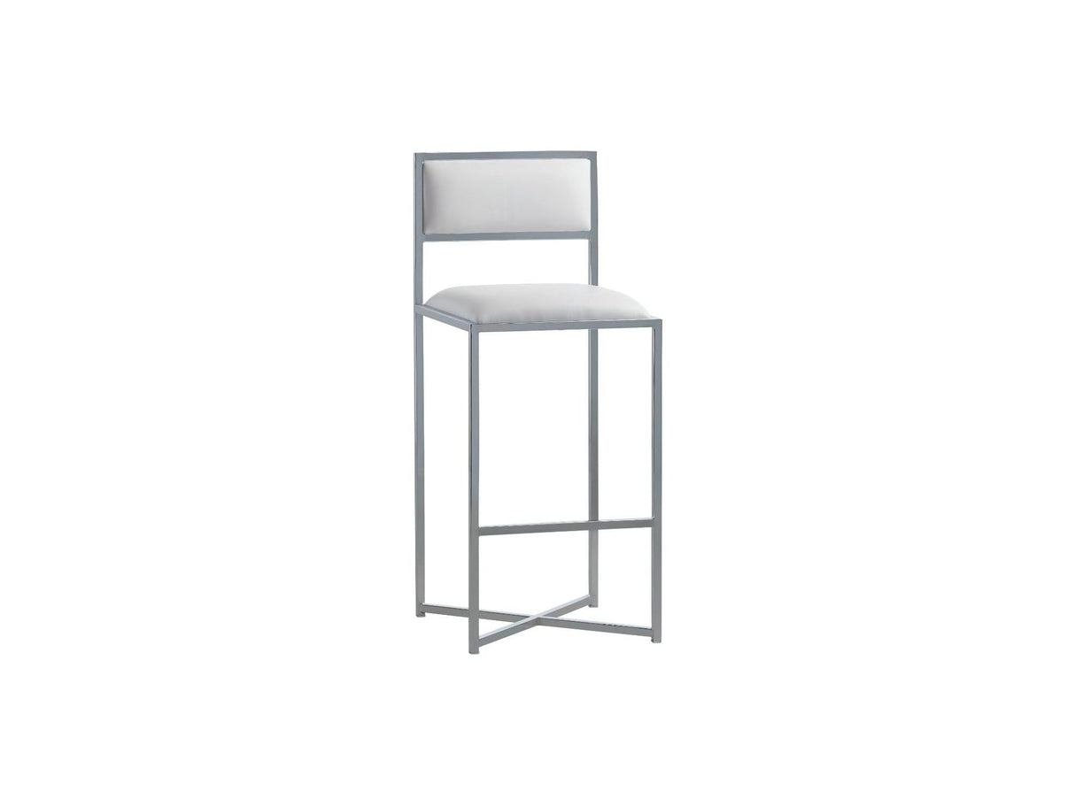 Amalfi X-Base Bar Stool in White Leather (Set of 2) by Modus Furniture at Eve Furniture