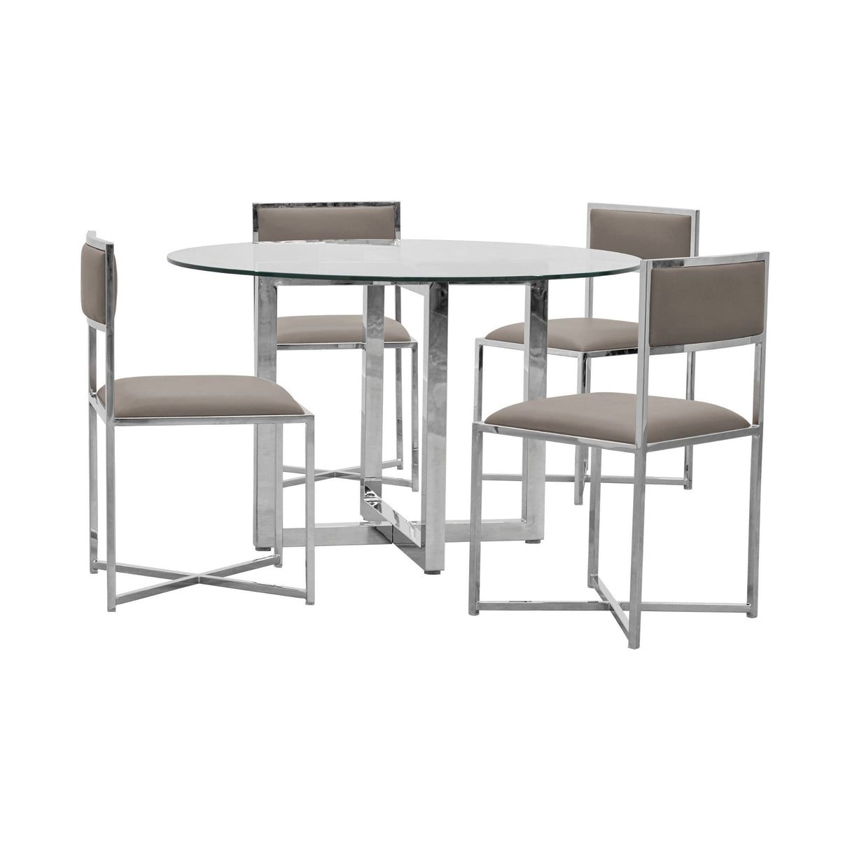 Amalfi X-Base Chair in Taupe Leather (Set of 2) by Modus Furniture at Eve Furniture