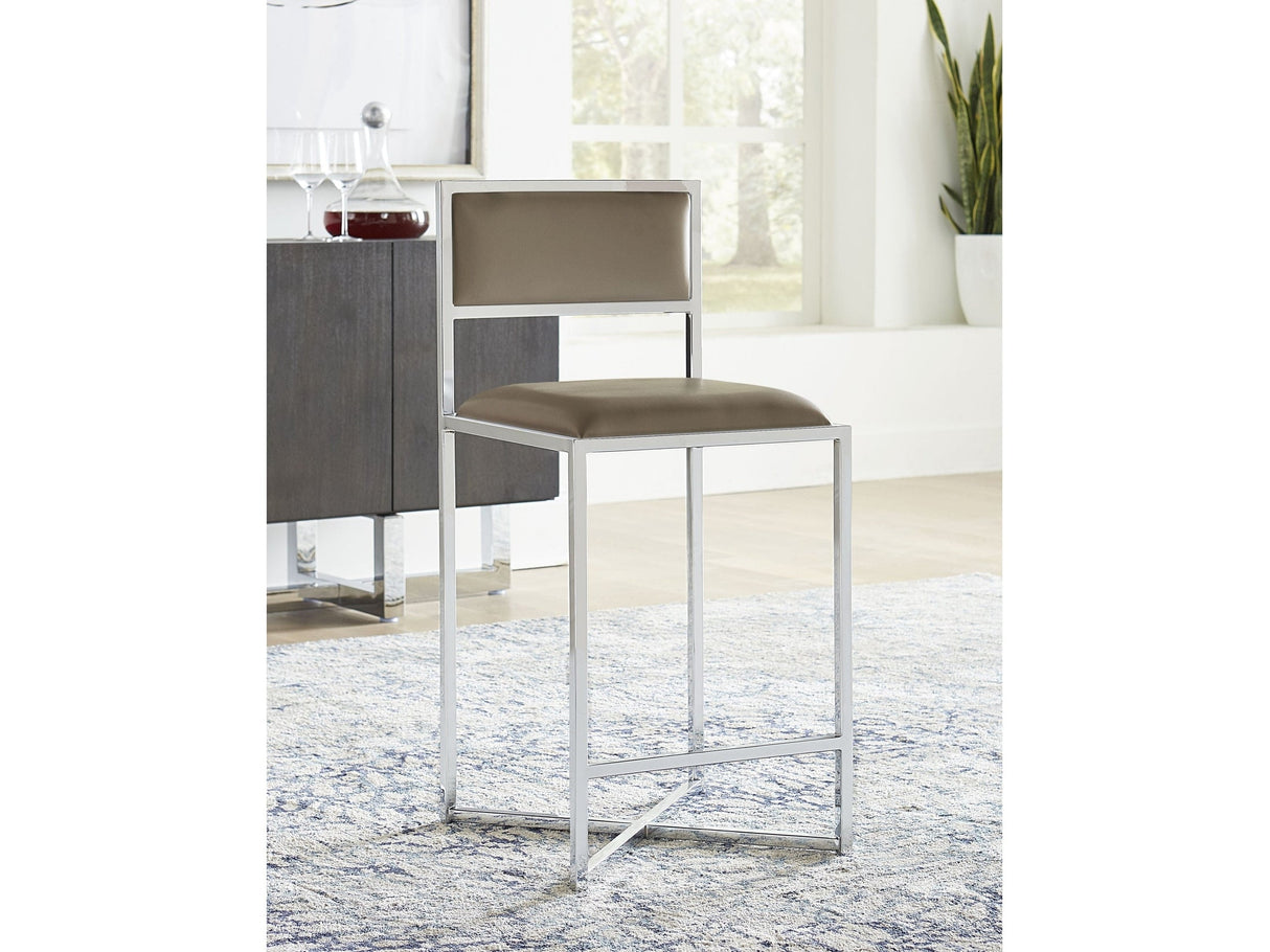 Amalfi X-Base Counter Stool in Taupe Leather (Set of 2) by Modus Furniture at Eve Furniture