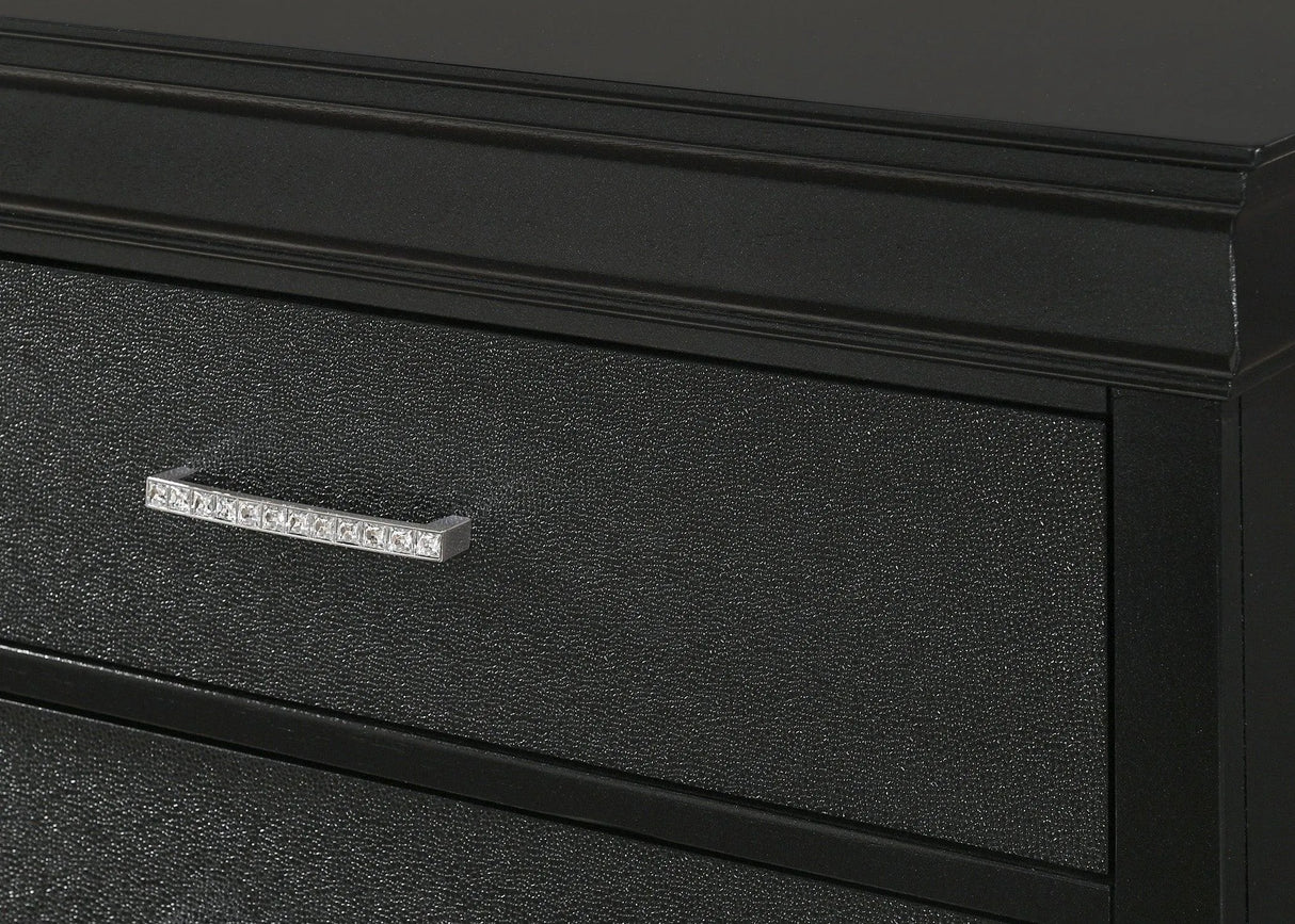 Amalia Black Upholstered Panel Bedroom Set by Crown Mark at Eve Furniture