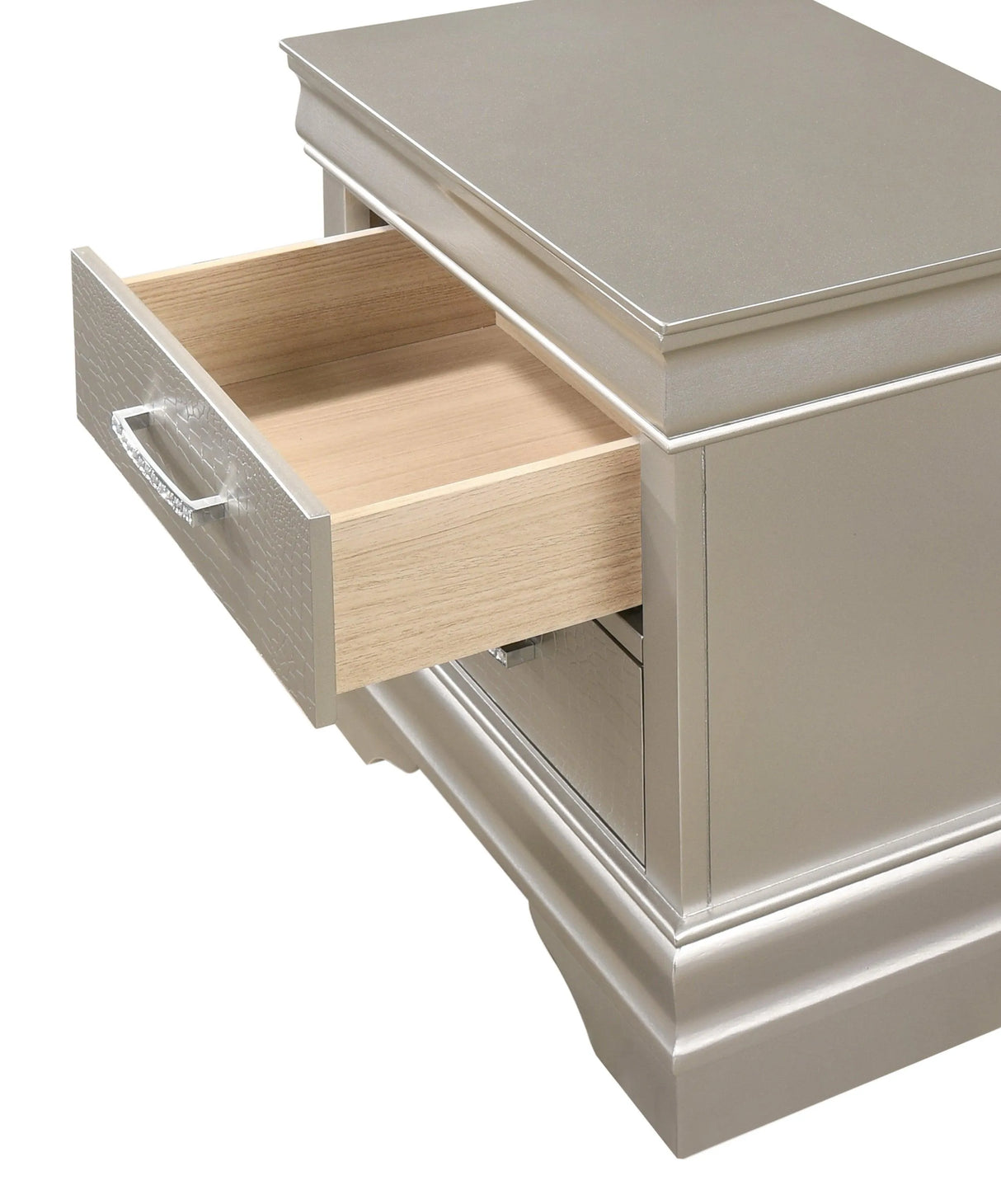 Amalia Champagne Silver Upholstered Panel Bedroom Set by Crown Mark at Eve Furniture