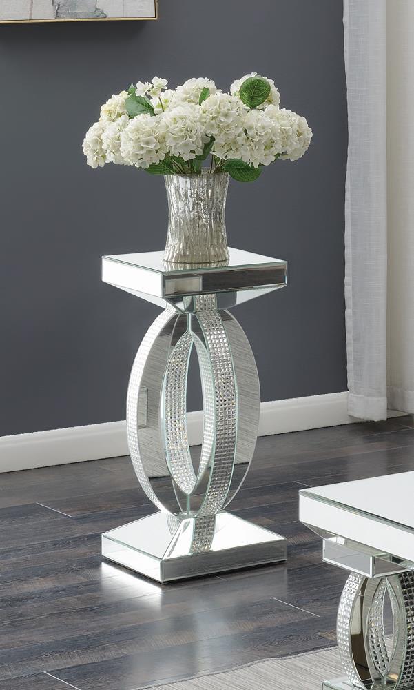 Amalia Clear Mirror Square End Table with Lower Shelf by Coaster at Eve Furniture