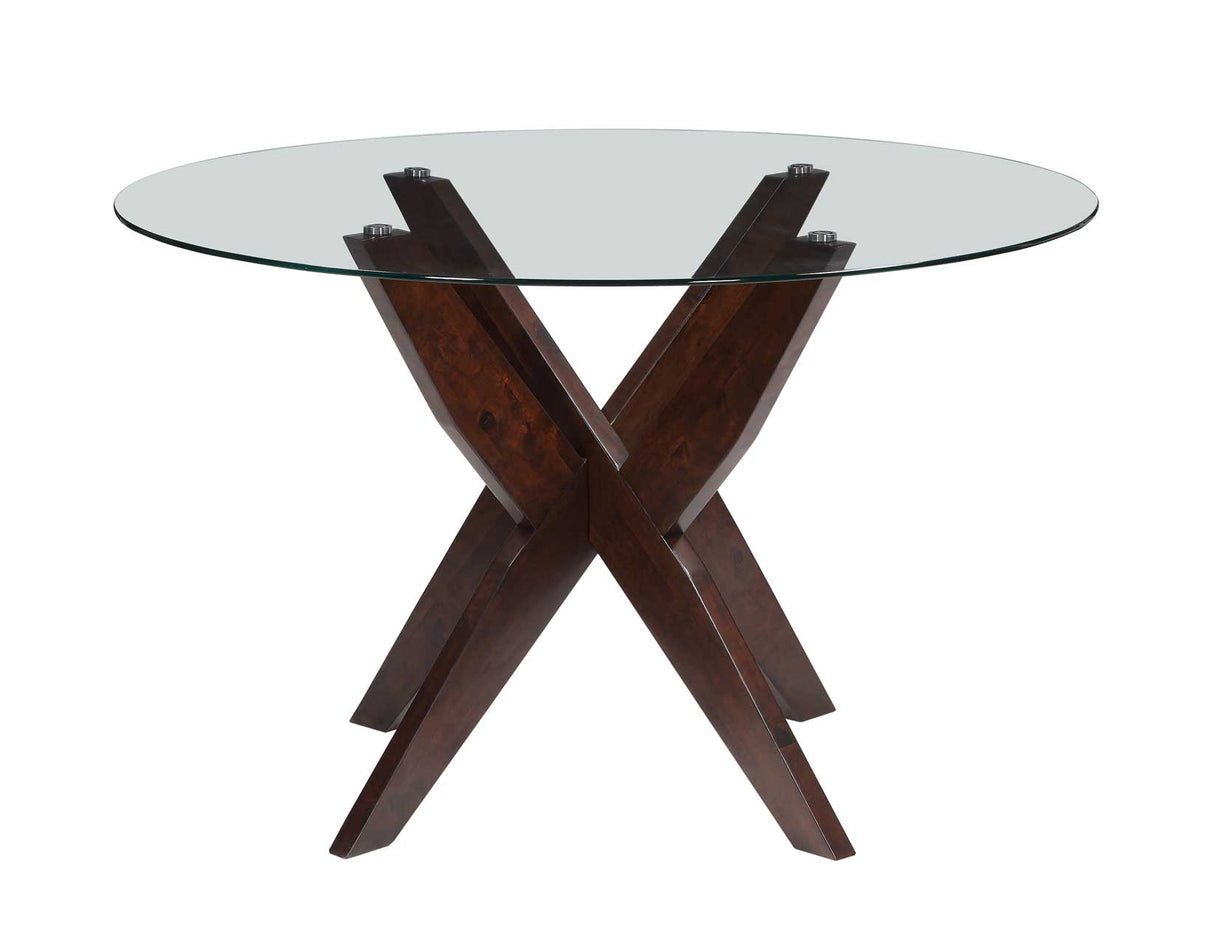 Amalie Walnut/Gray Round Dining Room Set by Steve Silver at Eve Furniture