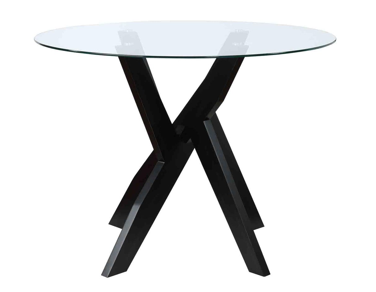 Amalie 48 inch Round Glass Top Table, Black by Steve Silver at Eve Furniture