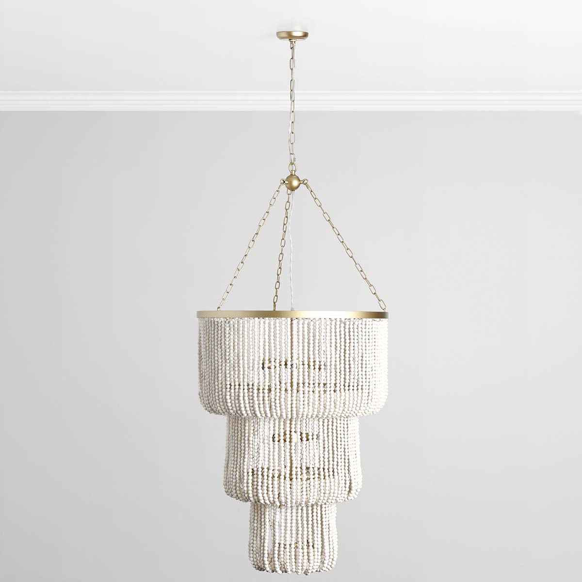Amanda White Beaded Chandelier by Classic Home at Eve Furniture