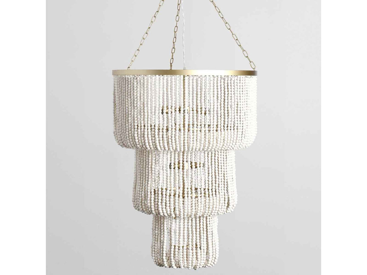 Amanda White Beaded Chandelier by Classic Home at Eve Furniture