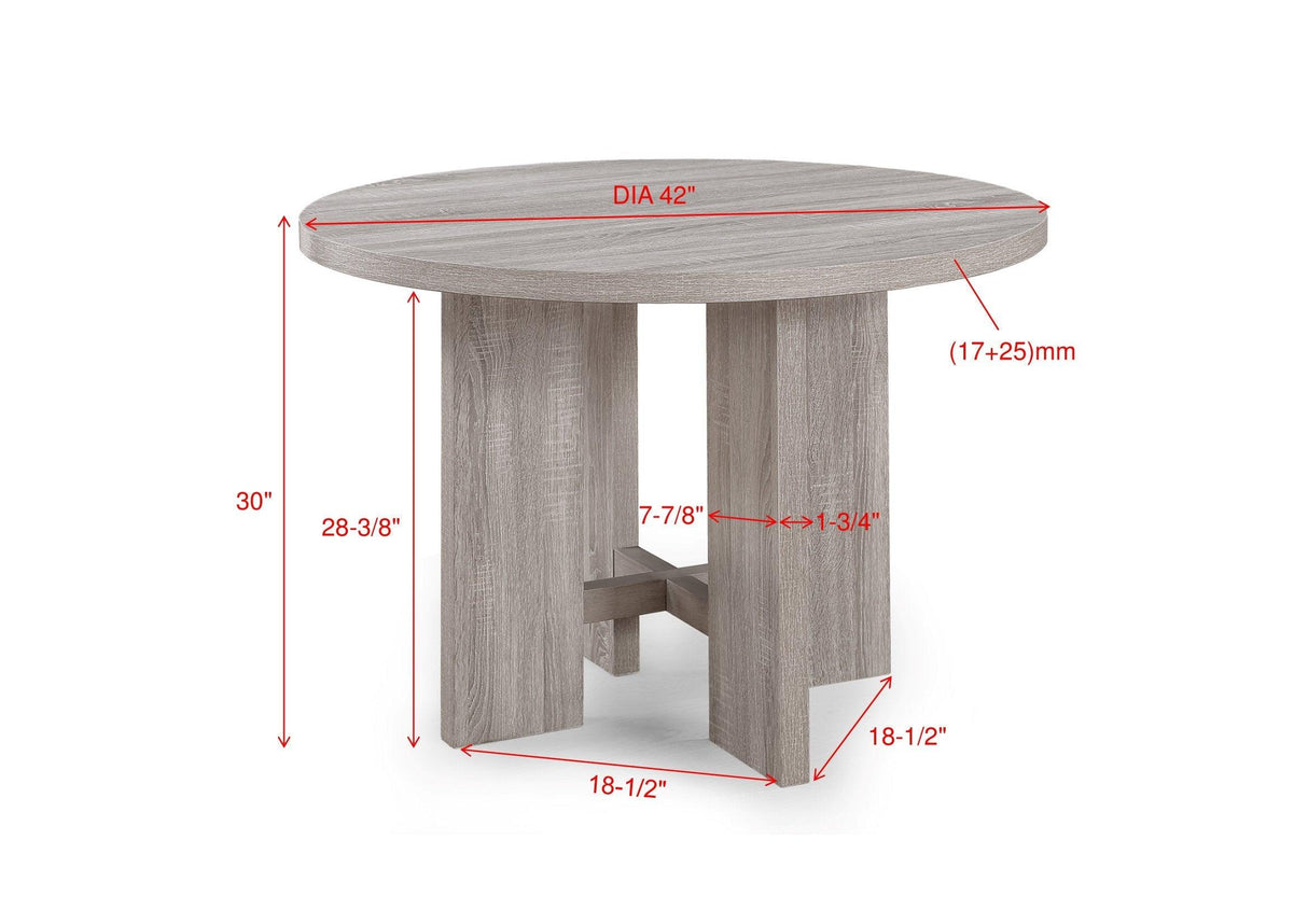 Amara Driftwood 5-Piece Round Dining Set by Crown Mark at Eve Furniture