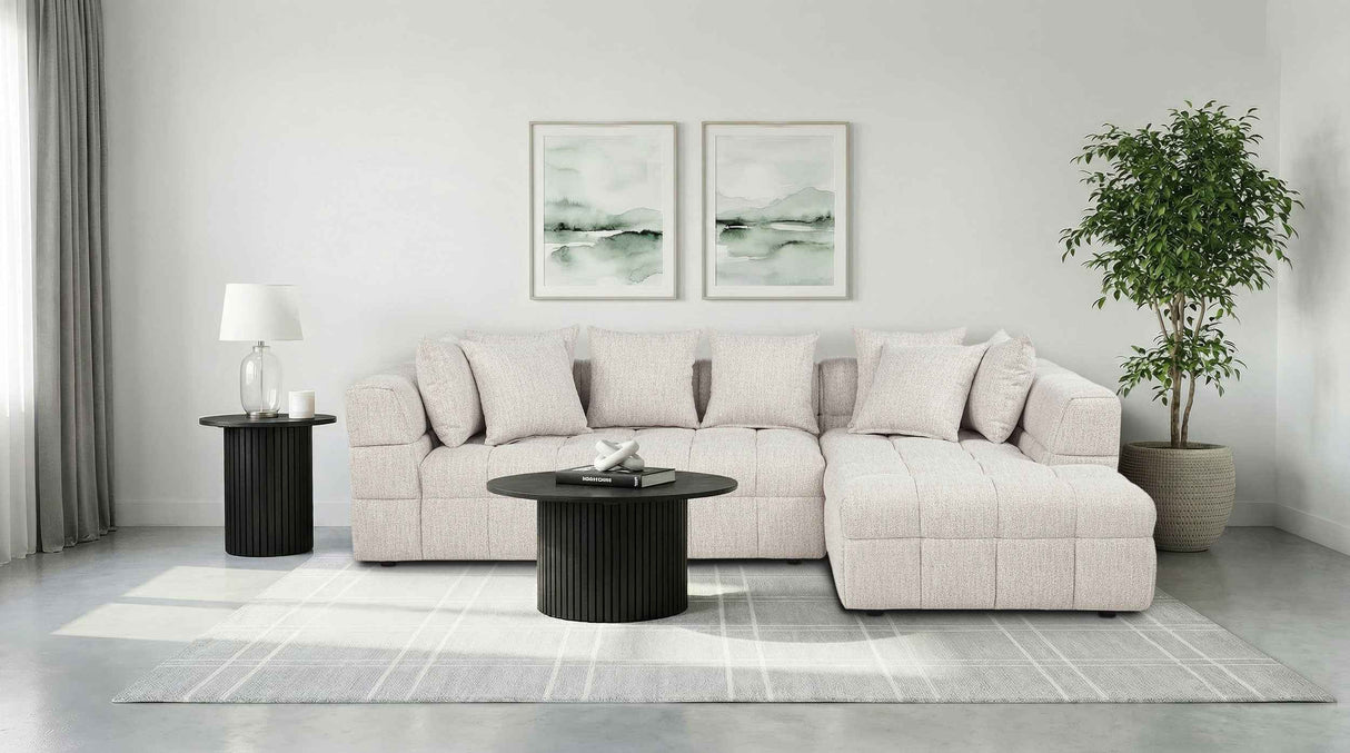 Amara Ivory 2-Piece Upholstered Sectional Sofa by Coaster at Eve Furniture
