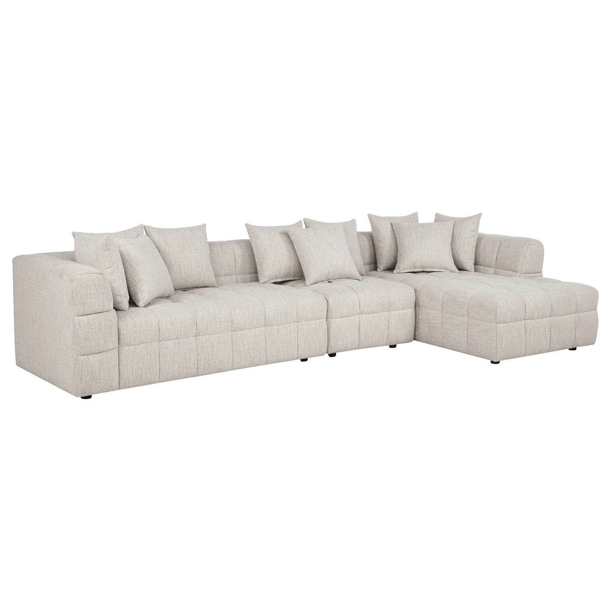 Amara Ivory 3-Piece Upholstered Sectional Sofa by Coaster at Eve Furniture