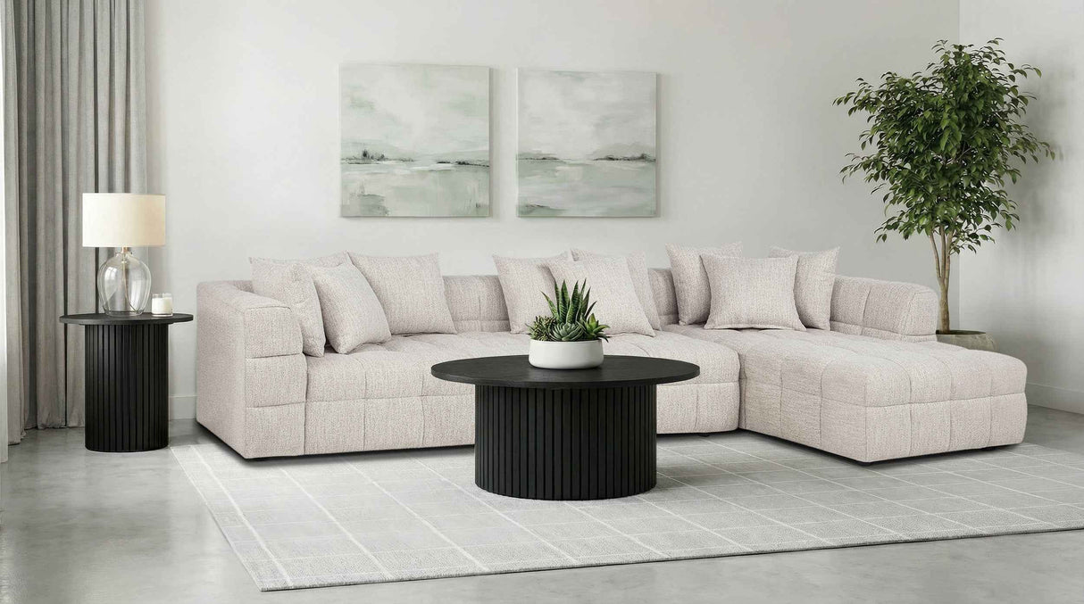 Amara Ivory 3-Piece Upholstered Sectional Sofa by Coaster at Eve Furniture