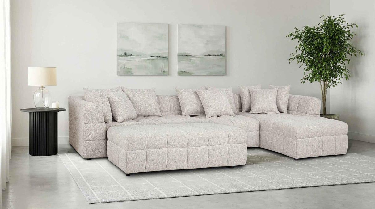 Amara Ivory 4-Piece Upholstered Sectional Sofa by Coaster at Eve Furniture