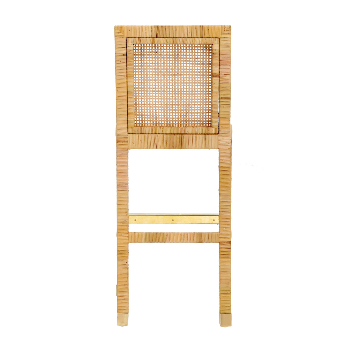 Amara Woven Rattan Performance Fabric Stool by TOV Furniture at Eve Furniture