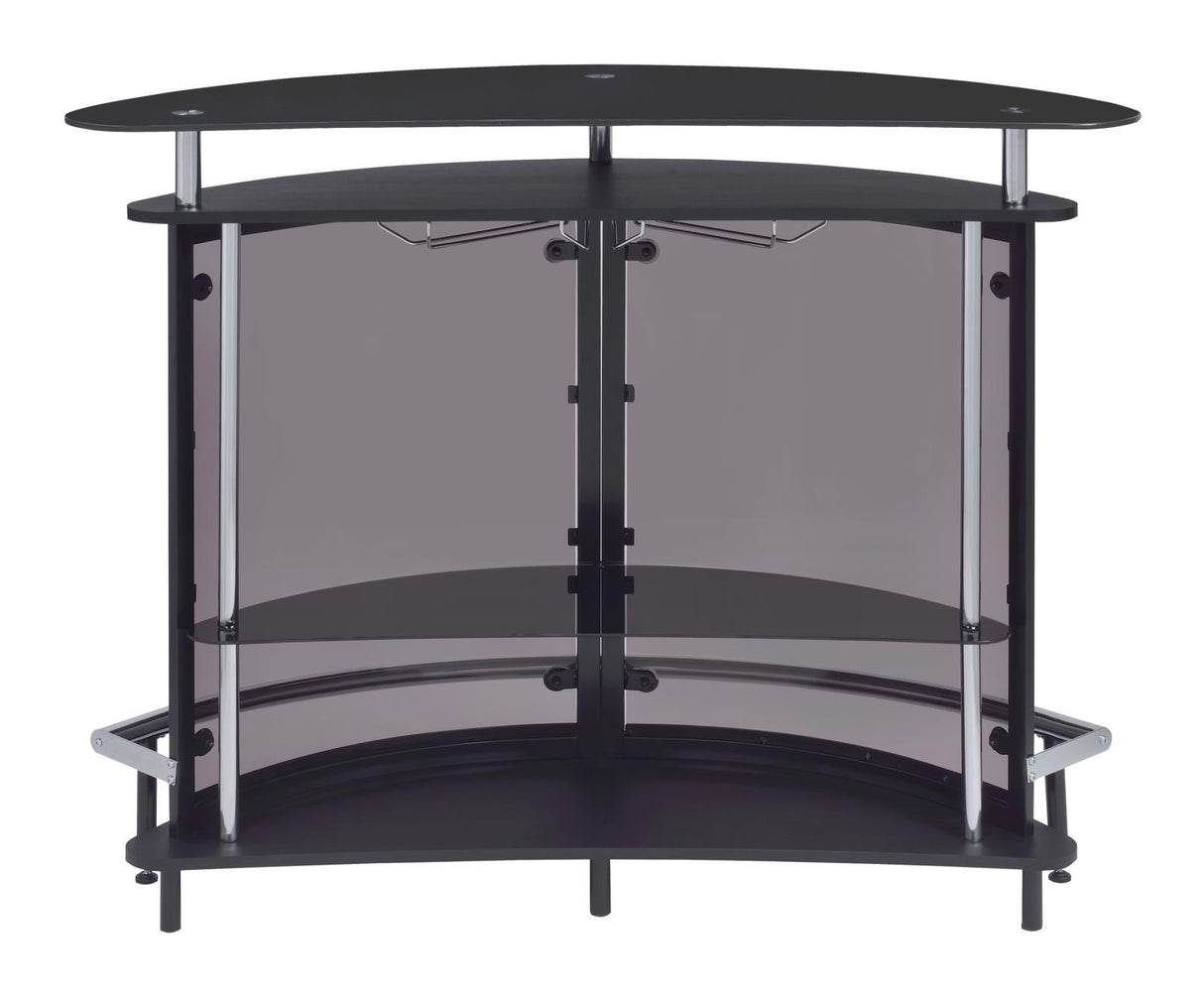 Amarillo Black/Chrome 2-Tier Bar Unit by Coaster at Eve Furniture