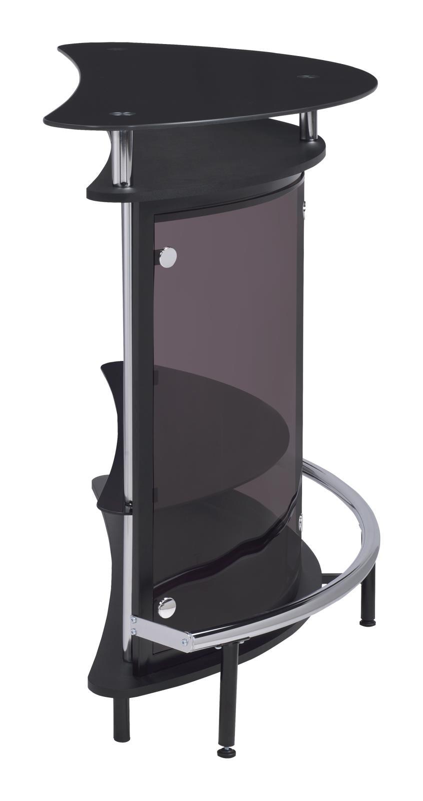 Amarillo Black/Chrome 2-Tier Bar Unit by Coaster at Eve Furniture
