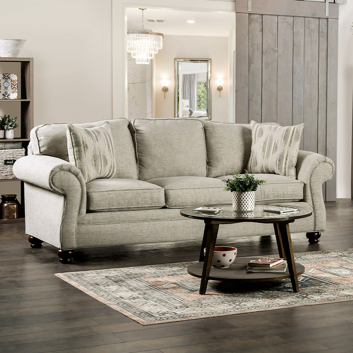 Amaya Cream Sofa & Loveseat by Furniture of America at Eve Furniture