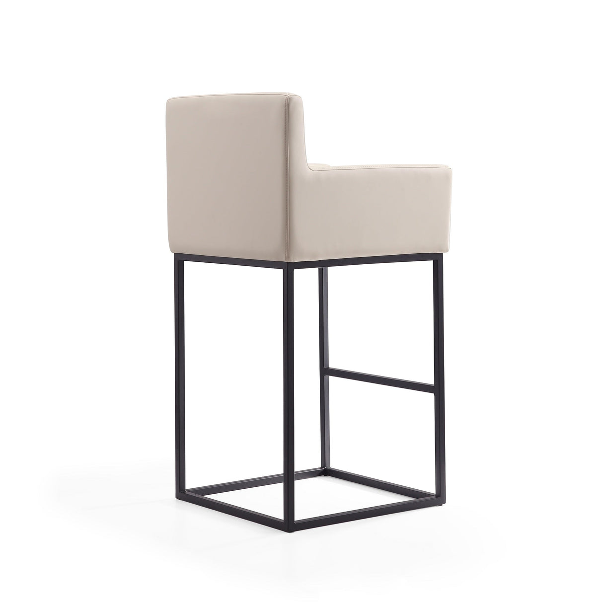 Ambassador Barstool in Cream and Black by Manhattan Comfort at Eve Furniture