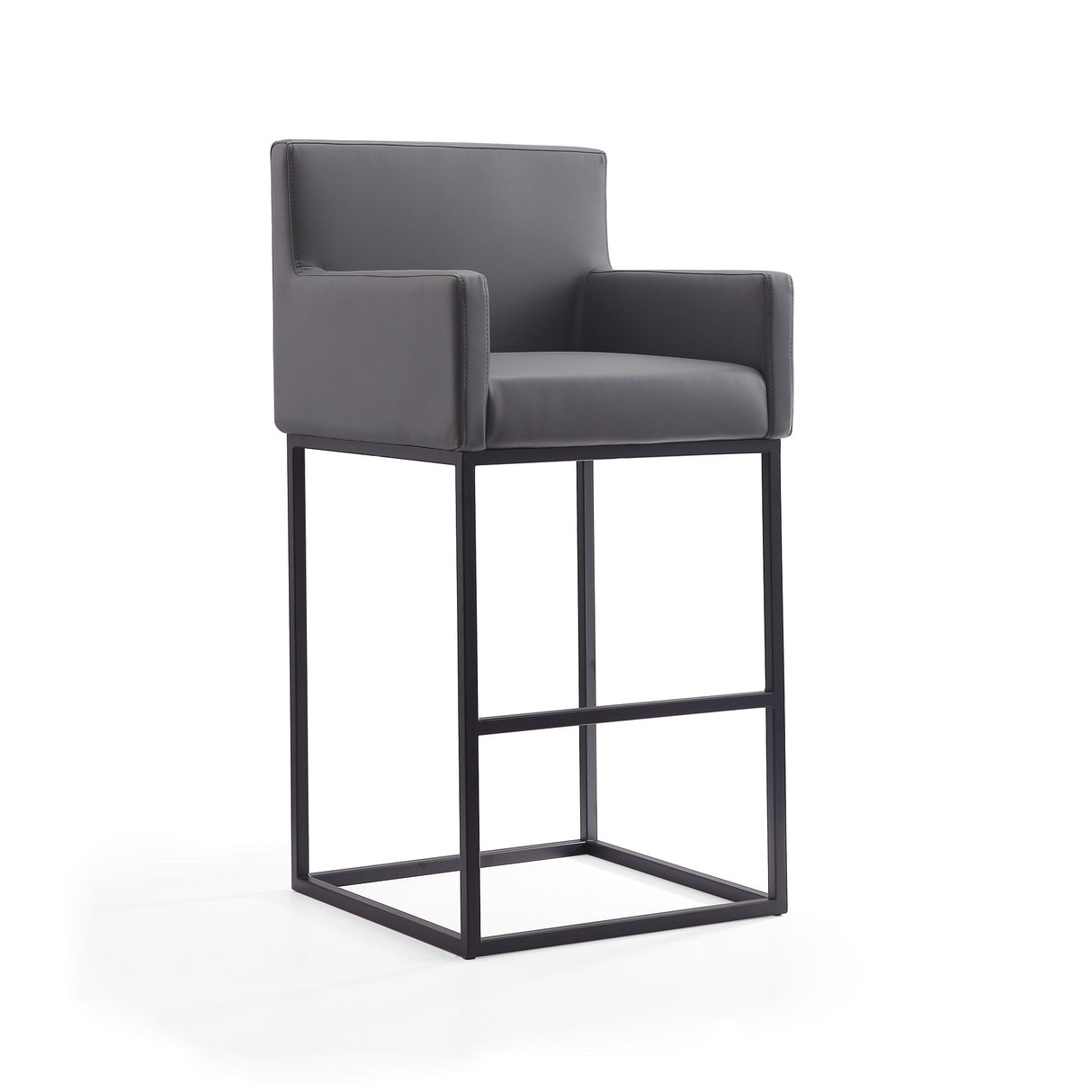 Ambassador Barstool in Grey and Black (set of 2) by Manhattan Comfort at Eve Furniture
