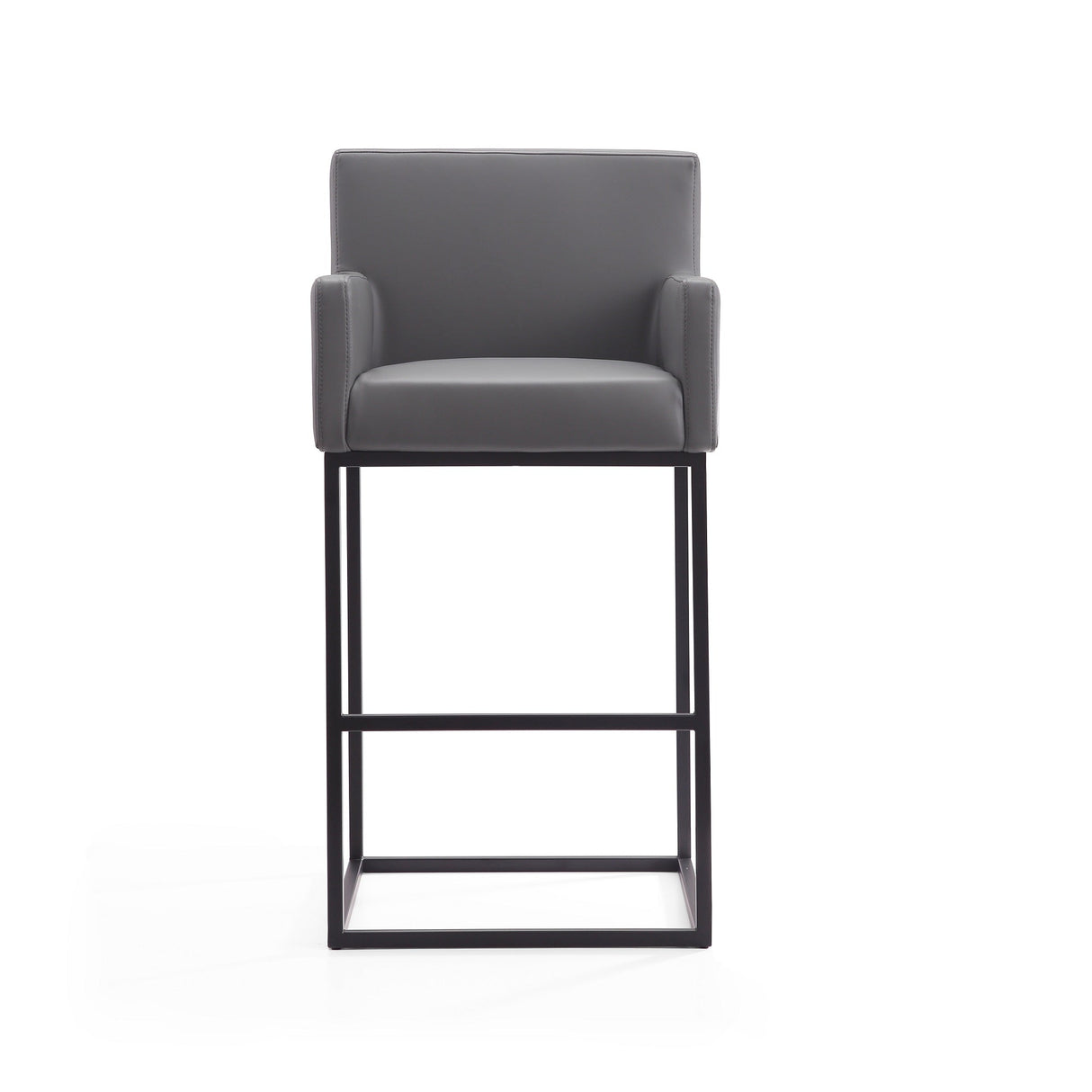 Ambassador Barstool in Grey and Black (set of 2) by Manhattan Comfort at Eve Furniture