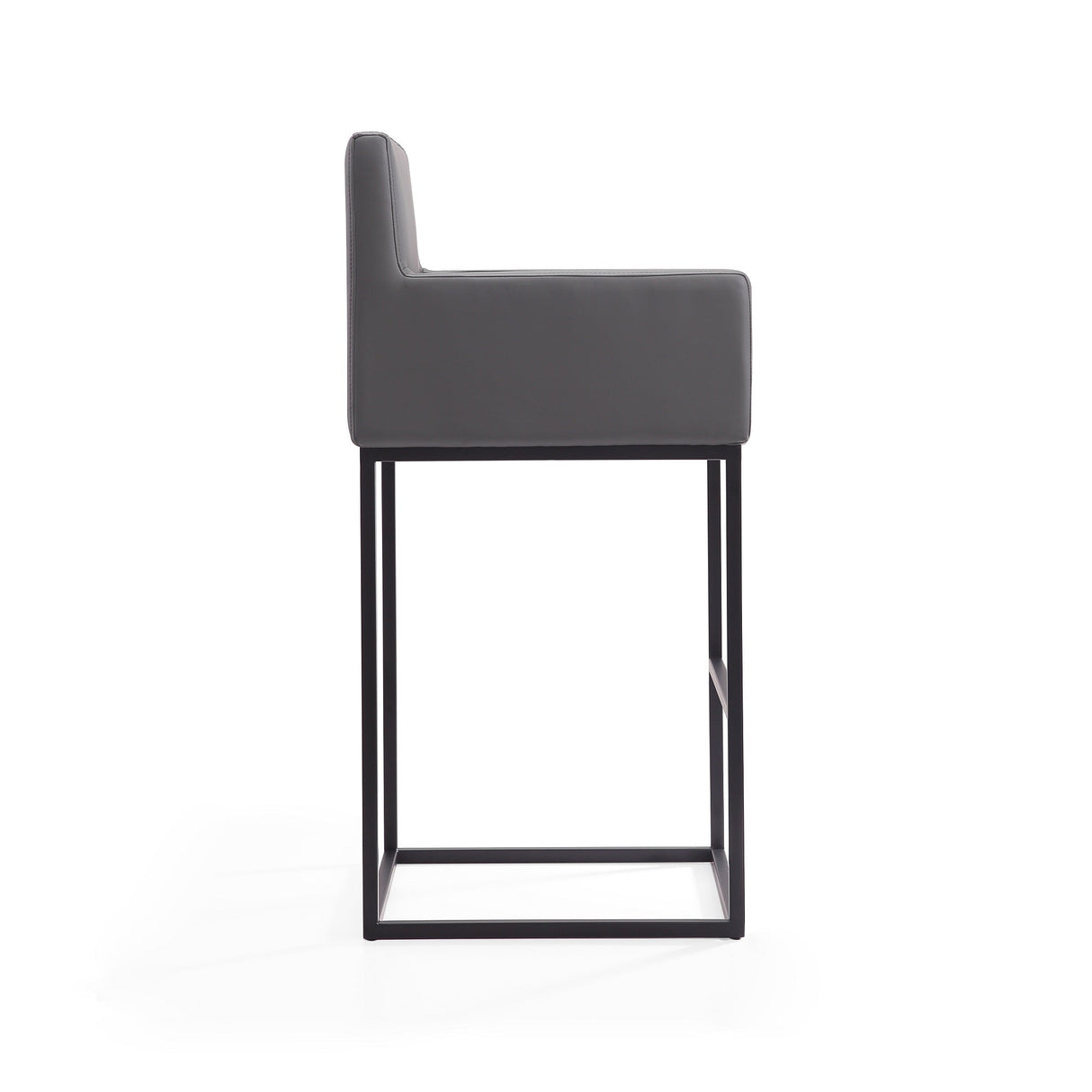 Ambassador Barstool in Grey and Black (set of 2) by Manhattan Comfort at Eve Furniture