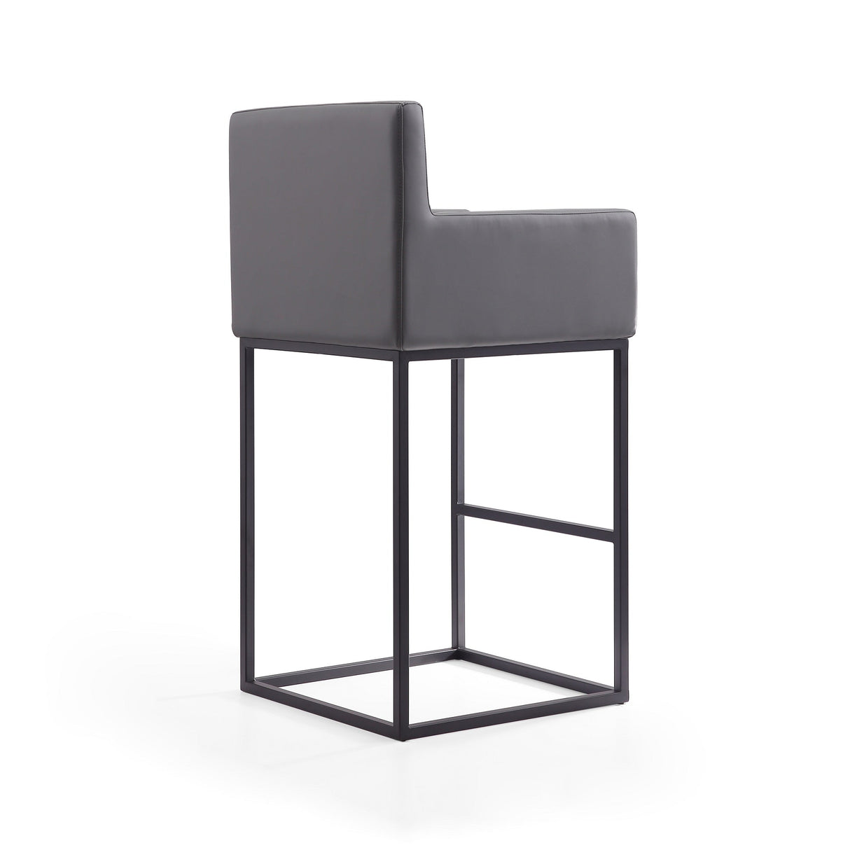 Ambassador Barstool in Grey and Black (set of 2) by Manhattan Comfort at Eve Furniture