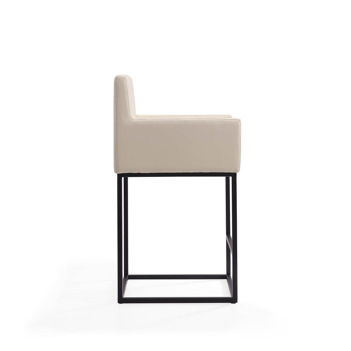 Ambassador Counter Stool in Cream and Black by Manhattan Comfort at Eve Furniture