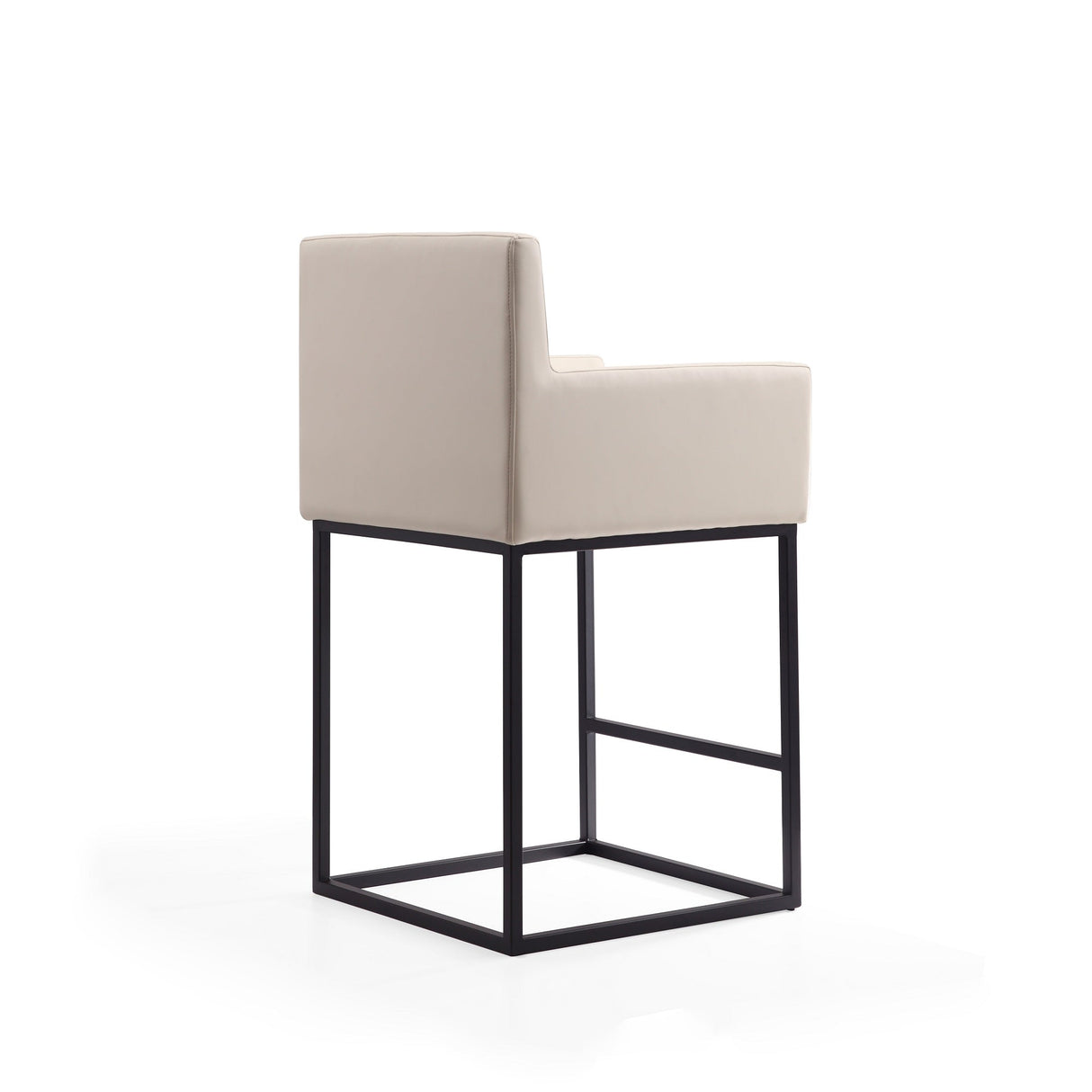 Ambassador Counter Stool in Cream and Black (set of 3) by Manhattan Comfort at Eve Furniture