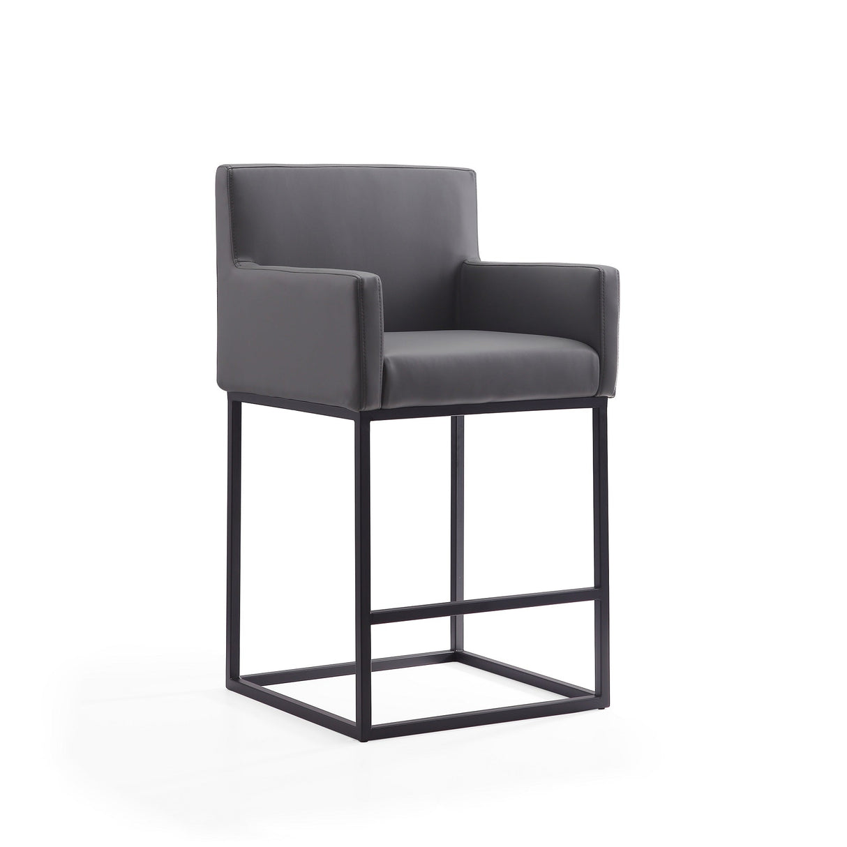 Ambassador Counter Stool in Grey and Black (set of 2) by Manhattan Comfort at Eve Furniture
