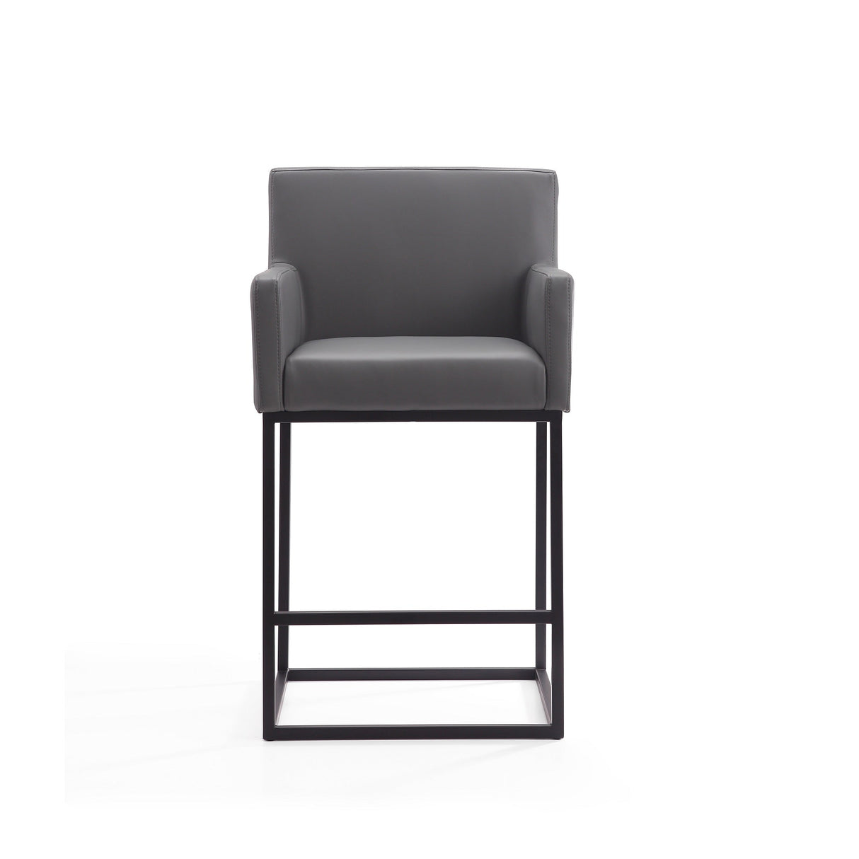 Ambassador Counter Stool in Grey and Black (set of 2) by Manhattan Comfort at Eve Furniture