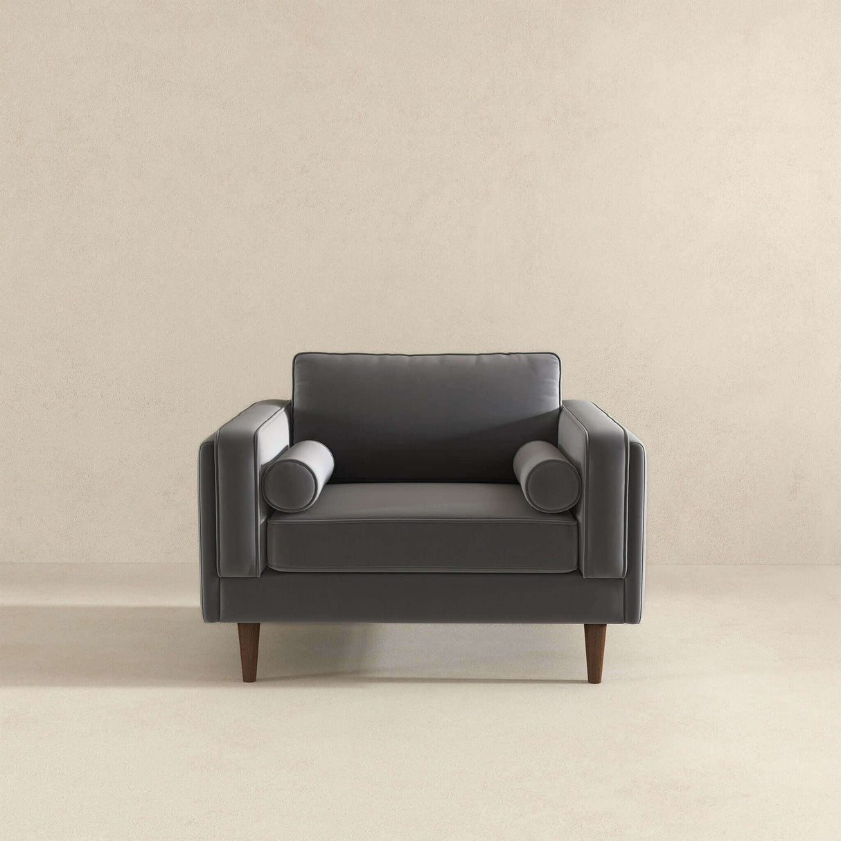 Amber Grey Velvet Lounge Chair by Ashcroft Furniture at Eve Furniture