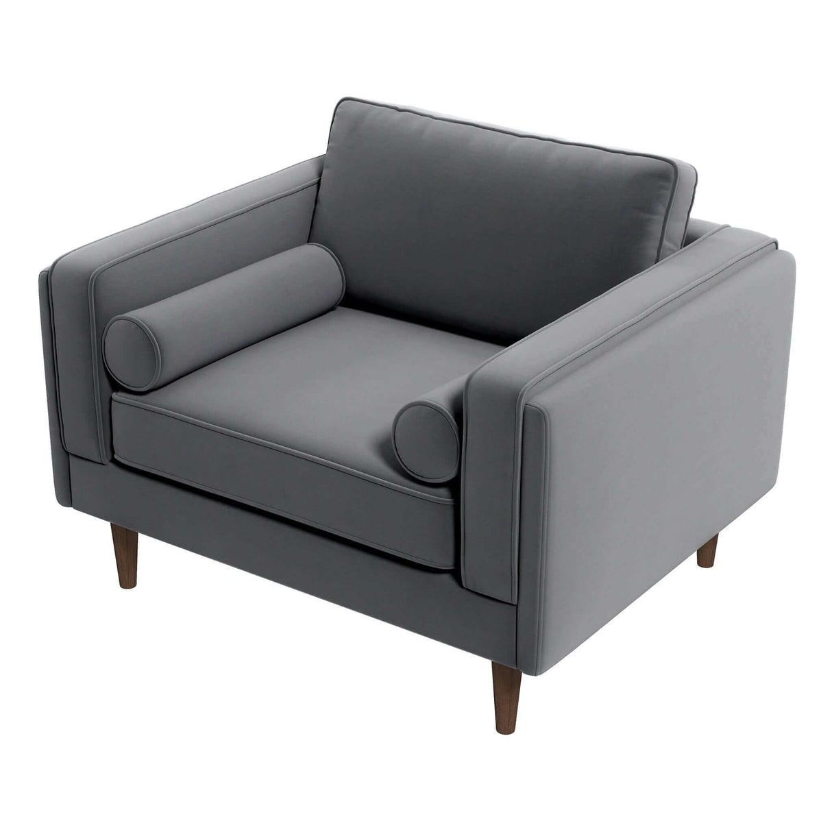 Amber Grey Velvet Lounge Chair by Ashcroft Furniture at Eve Furniture