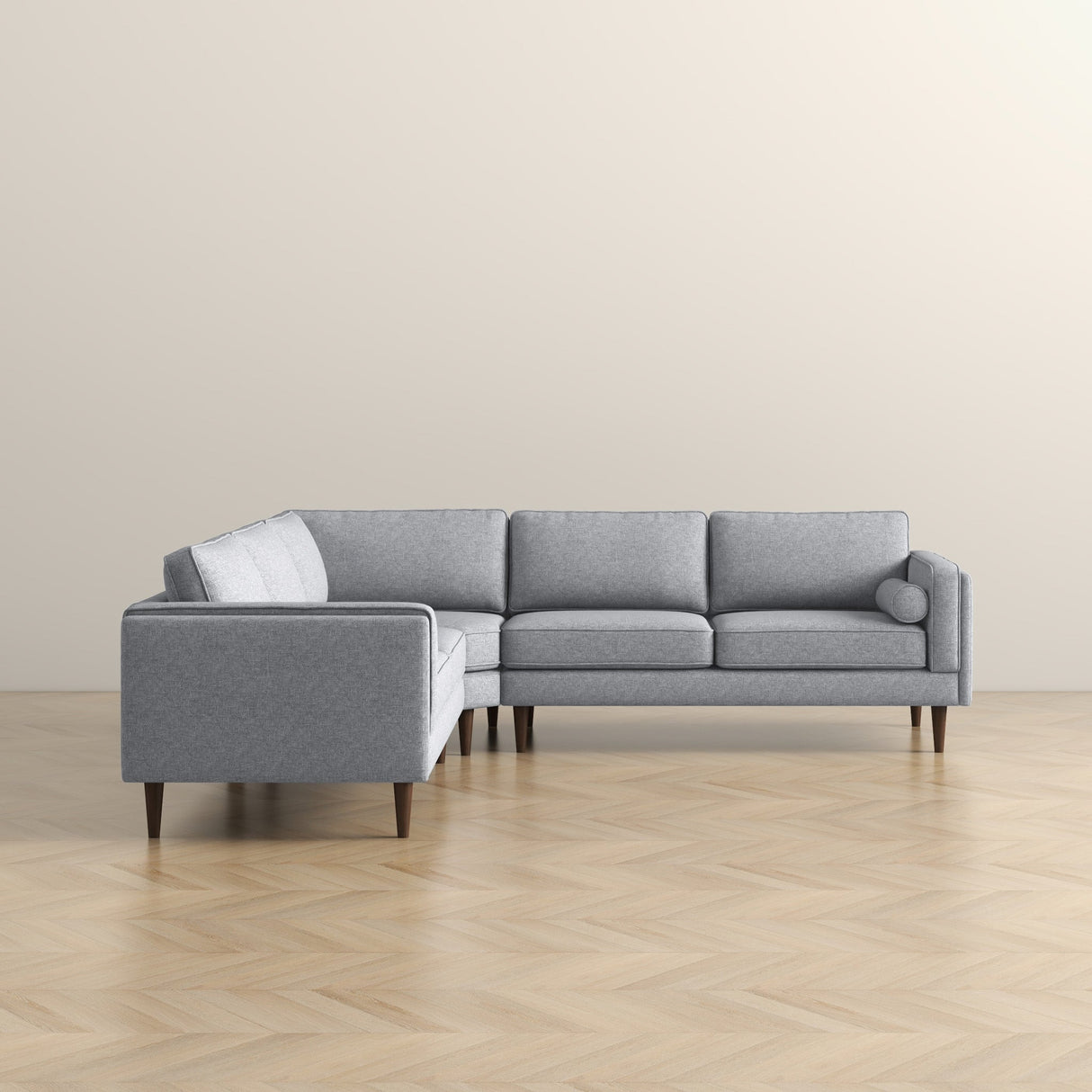 Amber Light Grey Fabric Corner Sectional Sofa by Ashcroft Furniture at Eve Furniture