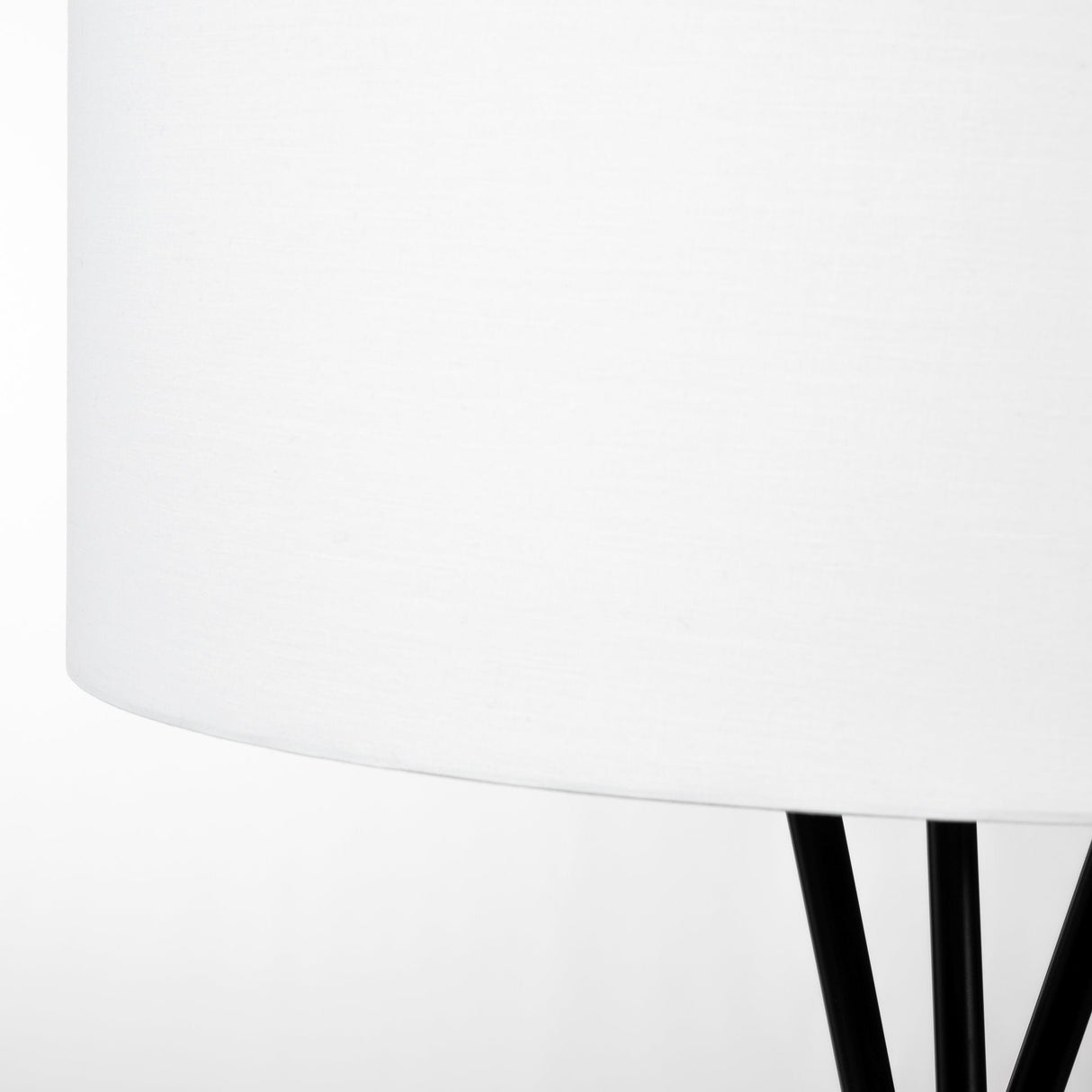 Ambrose Black Metal W/White Fabric Shade Floor Lamp by Mercana at Eve Furniture