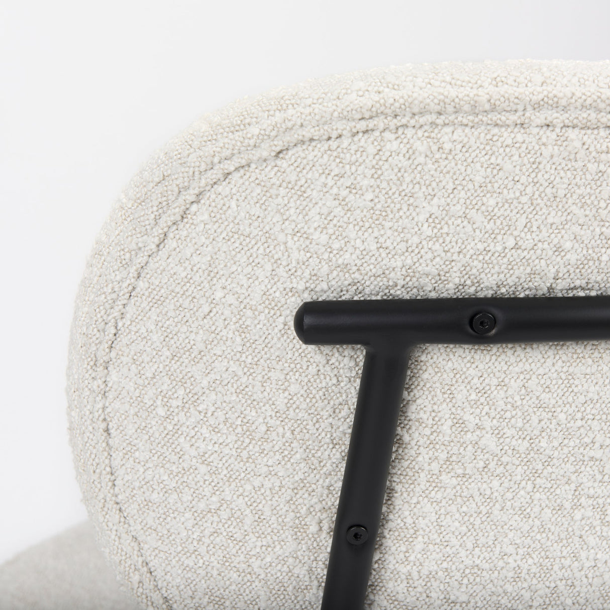 Amelia Cream Boucle W/Black Metal Upholstered Accent Chair by Mercana at Eve Furniture
