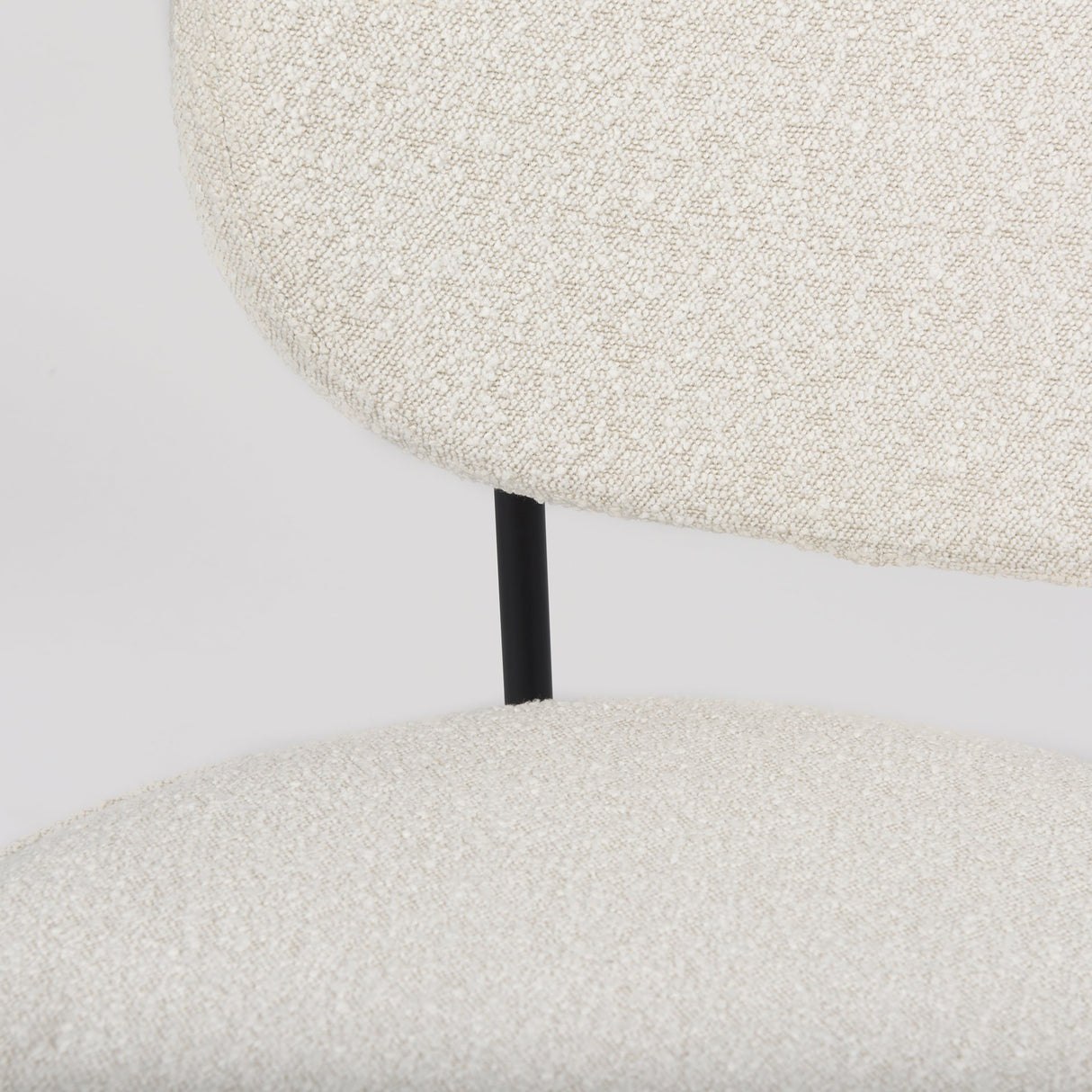 Amelia Cream Boucle W/Black Metal Upholstered Accent Chair by Mercana at Eve Furniture