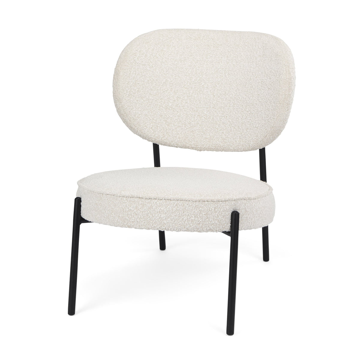 Amelia Cream Boucle W/Black Metal Upholstered Accent Chair by Mercana at Eve Furniture