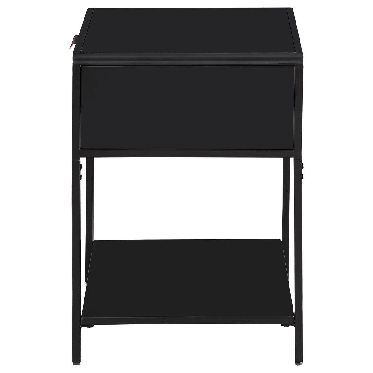 Amherst Black 1-drawer Radio Weave Rattan Metal Side Table by Coaster at Eve Furniture