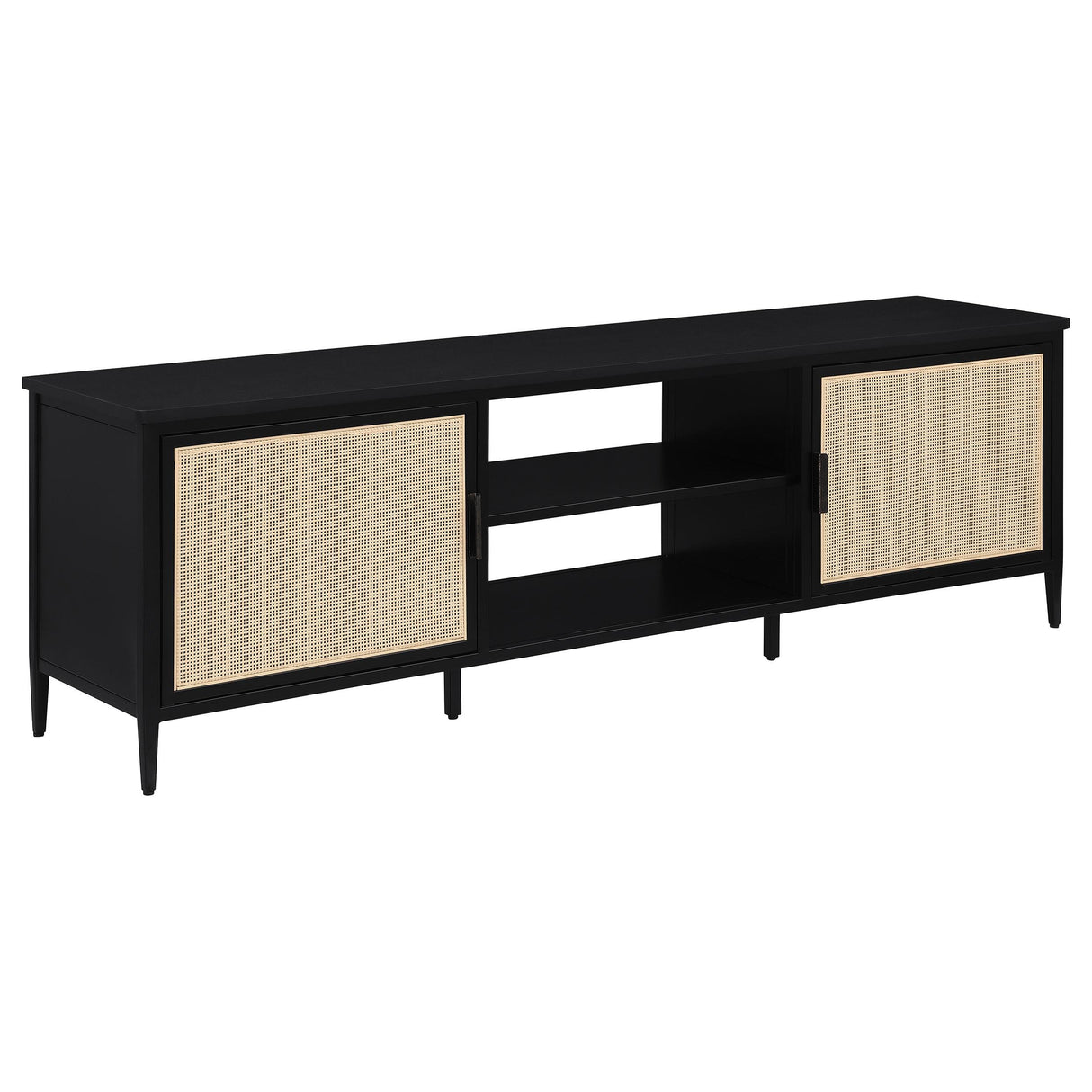 Amherst Black 2-Door Metal TV Stand Media Console by Coaster at Eve Furniture