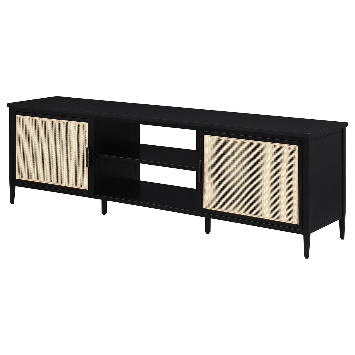 Amherst Black 2-Door Metal TV Stand Media Console by Coaster at Eve Furniture