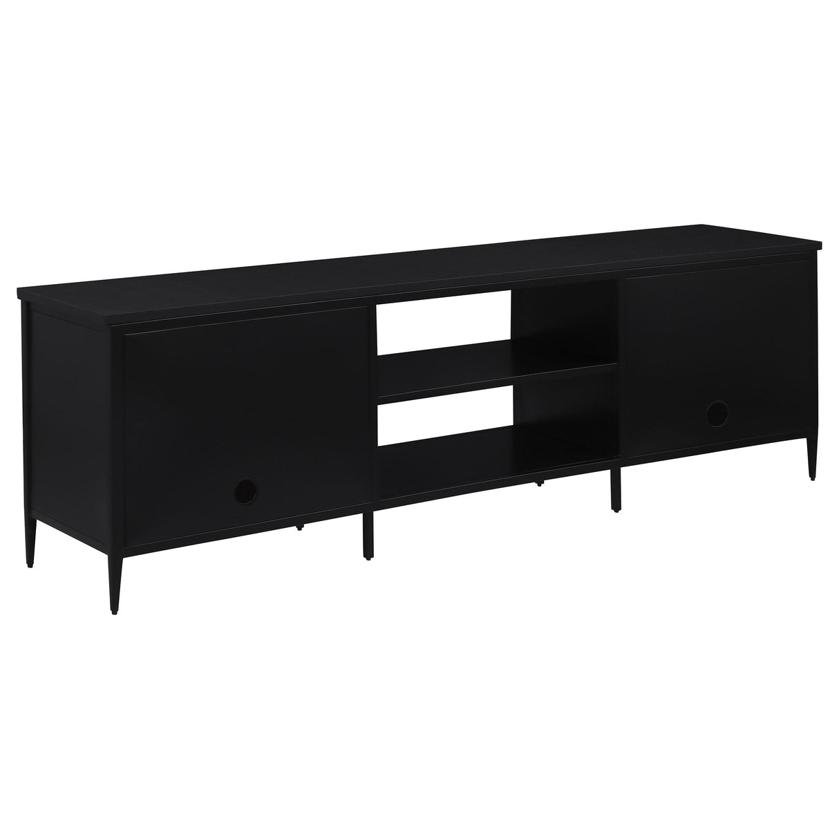 Amherst Black 2-Door Metal TV Stand Media Console by Coaster at Eve Furniture
